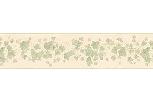 Brewster Home Fashions 418B317 Borders and More Playful Ivy Wall Border, 5.25-Inch by 180-Inch, Gold
