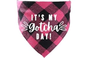 YUNMOXIAO Dog Birthday Bandana Gotcha Day Pet Scarf,Dog Adoption Bandana for Boys and Girls Dogs,Cats,Scarf Bibs Accessories for Pet Birthday Gift (Pink)