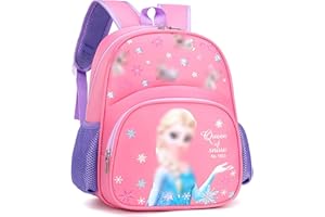 Newtic backpack - 3D children's backpack - bag for schools, the nursery school bag - 2-3D backpack - 34 x 28 x 16 cm - 3-8 years - princess school bag, Pink, M