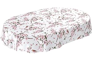 ‎ANRO ANRO Wachstuch Tischdecke abwaschbar Wachstuchtischdecke Wachstischdecke Sakura Vogel Oval 180x140cm