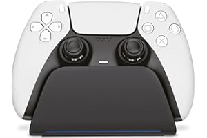 Geekhome PlayStation 5 ładowarka do kontrolera RGB wskaźnik stanu ładowania, dopasowana konstrukcja, uchwyt ścienny do PS5, kabel ładujący USB, stacja ładująca do kontrolera Dualsense & Dualsense Edge