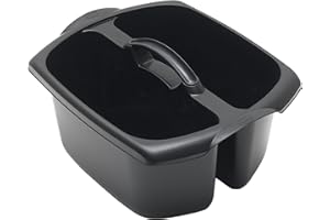 Addis 516932 Utility Cleaning Caddy with Twin Compartment and Handle, Black, 32 x 38.5 x 20 cm