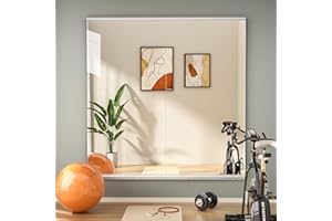 Hasipu Home Gym Mirrors 120x60cm -2 PCS Large Full Body Mirror for Yoga, Large Wall Mirror Full Length for Fitness, Garage, Dance Studio, 0.16in Tempered Glass Frameless Mirrors-UL