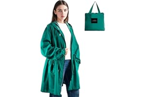 LAMA Women's Rain Jacket, Waterproof Ladies Raincoats, Lightweight Breathable Hooded Windbreaker Rain Coat Jackets with Big Pockets, Reflective Straps, Carry Bag