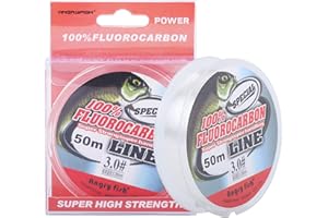 ANGRYFISH 100% Fluorocarbon Fishing Line-Invisible Underwater-Faster Sinking- Ultralow Stretch-Fishing Leader Line 2-30LB