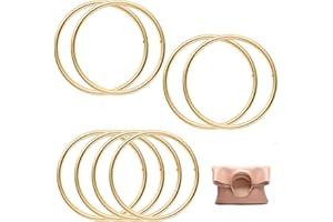 KASURE 8 Asas de Bolso, Asas para Bolsos Redondas, Asas de Repuesto, Asas de Equipaje para Hacer Bolsas marco bolso hecho a mano ganchillo artesanales bricolaje (Luz de oro)