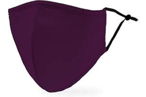 Weddingstar Washable Cloth Face Mask Reusable and Adjustable Protective Fabric Face Cover w/Dust Filter Pocket - Dark Purple