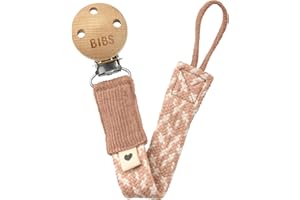 BIBS Paci Braid. Chupetero. Algodón orgánico. Diseñado en Dinamarca, Talla única (0-36 meses), Blush/Ivory