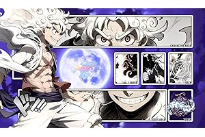 WAIFUWORLD SHOP One Piece Spielfeld Luffy/Ruffy (Gear 5) #2 Holo Foil Spielmatte mit Zonen | Trading Card Game Holo Playmat kompatibel mit One Piece Trading Card Game | Kartenspielmatte Luffy/Ruffy