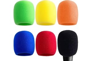 UEAVOID 6 Stück Mikrofon Windschutz Mikrofonabdeckung Universelle Schaumstoff Wiederverwendbar Hand-waschbar für KTV Bühnenperformance Familienfeier (Bunt)