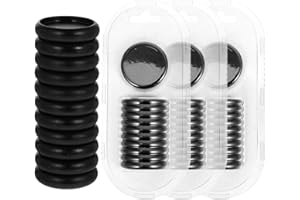 Cabilock 44 dischi ad anello di rilegatura, dischi di espansione, fori per funghi, fogli sciolti, per quaderni fai da te, fogli extra 38 mm, nero