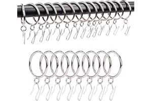 Curtain Rings With Hooks Metal Drapery Rings with Eyelets and Pinch Pleat Curtain Hooks 24 Pack TXZWJZ