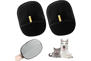BBIURER 2 Stück Doppelseitige Katzen Pflege Handschuhe, Statische Entfernung Haustier Haar Handschuhe, Haustier Haarentfernung Handschuhe, Wiederverwendbare Haustier Pflege Handschuhe Reinigung und Pflege