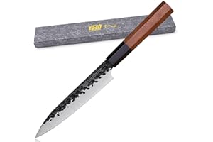 FINDKING Coltello da cucina serie Dynasty, Spelucchino giapponese multiuso, Lama in acciaio ad alto tenore di carbonio 9Cr18MoV, Piccolo, per frutta e verdura, 5 pollici/12 CM