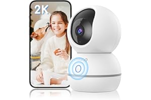 Noorio 2K 4MP Pan-Tilt Indoor Camera, Pet Dog Camera with Speaker, 2-Way Talk & 1-Click Call Wifi Camera for House/Home/Baby/Elderly/Dog Security, Motion Detection, No Monthly Fee, Night Vision, 2.4G