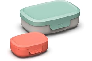 Berghoff 3950230 Set 2 Fiambreras Apilables, Aptas Microondas, Aptas Lavavajillas, Rojo, Verde/Gris