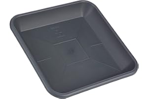 ‎GREEMOTION greemotion Blumentopfuntersetzer Jana, Blumen-Untersetzer eckig für Pflanzkübel - Pflanzenuntersetzer quadratisch aus Kunststoff - Pflanzen Untertopf, Anthrazit-Grau, 41 x 41 cm