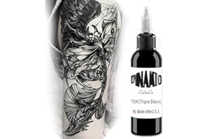 UMIKAkitchen Czarny tusz do tatuażu, dynamiczny, permanentny makijaż ciała do podszewki i cieniowania tatuażu, 30 ml