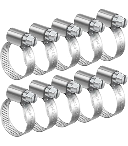 Schlauchschellen Set 10 Stück 20-32mm - Verzinkter Stahl Bis 25 Bar