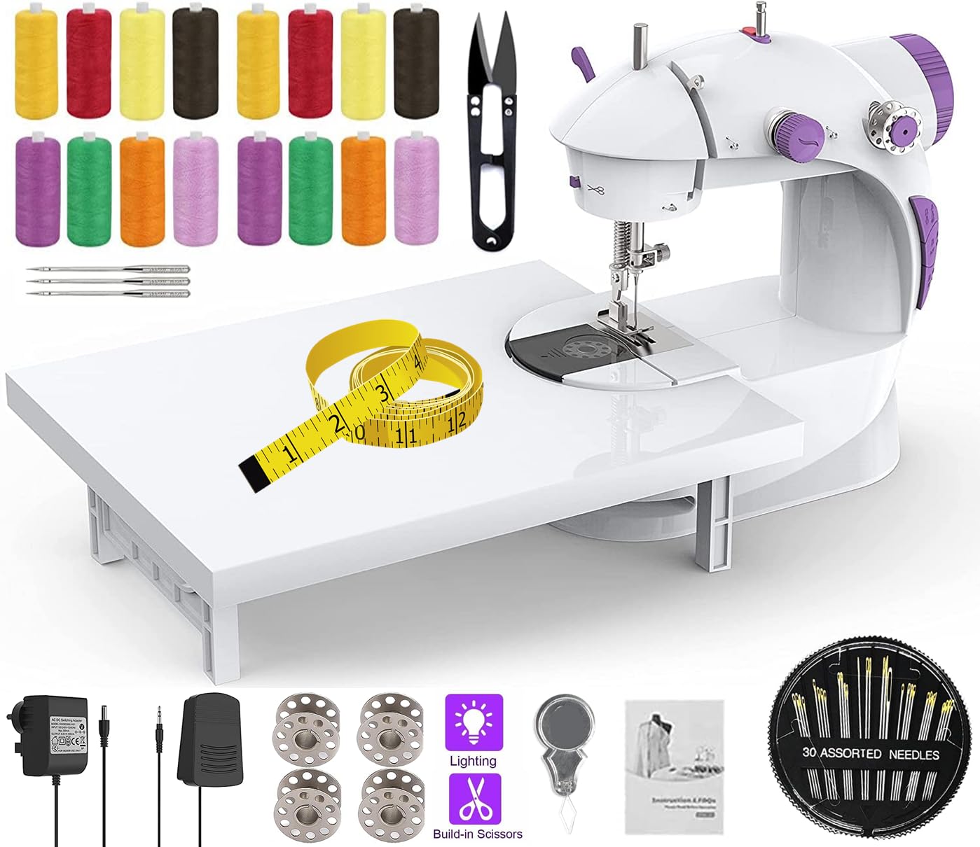 Vivir Pro Sewing Machine For Home Tailoring With Extension Table, Foot Pedal, Adapter And Fully Loaded Sewing kit For Silai S