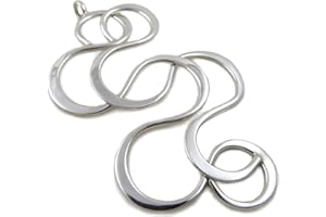 THE MEXICAN COLLECTION Long Hallmarked Solid 925 Sterling Silver Swirl Pendant