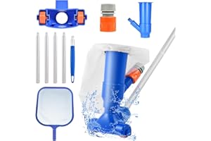 GIUGIO Aspirador de Piscina, Kit de Limpieza Piscina,Aspiradoras de Mano para Piscinas con 4 Postes de Aluminio Extraíbles, para Piscinas sobre el Suelo,Estanques,Piscinas Inflables, de Hidromasaje,de SPA