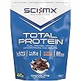 SCI-MX Total Protein - Concentrate & Isolate Powder - Lean Muscle Development - Chocolate • No Added Sugar • 4.2g BCAAs + 22g Protein per Serving • 450g