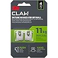 3M Claw Plasterboard Picture Hanging Wall Hooks For Hanging Home Décor, 4 Hangers, Holds up to 11 kg - Ideal for Heavyweight Items
