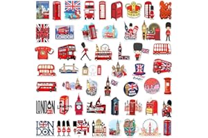 RDNKVB 50 Piezas Conjunto de Pegatinas Autobús de Londres Lindo Decoración para Auto Portátil Patinete Motocicleta Bicicleta Computadora Adecuado para Adultos Niños