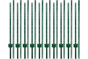 ARIFARO 215cm / 7ft Pali di Recinzione Robusto palo di Recinzione in Metallo, Confezione da 10, Palo a U da Giardino per Recinzione in Filo d'acciaio per Cortile, Filo da Esterno