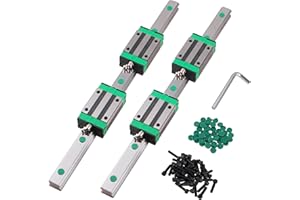 CNCYEAH Linearführung set 2 Stücke HGR25 Linearschiene 600 mm Linearführungsschiene + 4 Stück HGH25CA Gleitblock + linear Bewegung Abdeckung C6 + M6*16mm Schraube für 3D-Drucker CNC Maschine