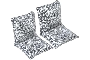 MERCRI Pack 1/2/4 Cojines para Sillas con Respaldo,40x40/45x45/50x50 cm,con Correas de Sujeción ,Cojín Acolchado de Respaldo Bajo, Cojín Acolchado para Silla de Jardín ( Color : #23 , Size : 40x40cm2pcs )