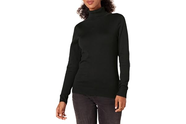 Amazon Essentials Pull Col Roulé À Manches Longues Léger Coupe Classique (Grandes Tailles Disponibles) Femme