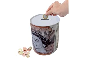 BEST HOUSE ANOTHER FINE PRODUCT Best House Money Box - Piggy Bank, Cash Coin Box Tin, Tinplate, Savings Tin for Kids Adult Boys Girls as Gift to Save Birthday Money, Holiday and Christmas Fund - 12 x 16 cm (Medium)