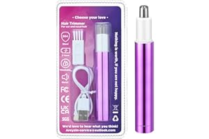 NUMIFUN Tondeuse à poils de nez pour femme, tondeuse à poils nasaux et oreilles, sans douleur, chargement USB de type C, étanche IPX7, facile à nettoyer, violet