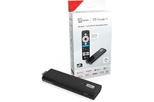 TELE System UP Stick Google TV 4K UHD HDMI, Wi-Fi Dual Band, Dolby Vision/Atmos, Google Assistant, 32GB, HDR10+, Telecomando Voice Control 2in1, Streaming Netflix, Prime Video, Disney+, YouTube