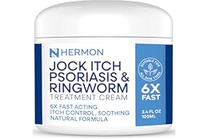 HERMON Jock Itch Antifungal Cream, Anti Fungal Skin Cream, Psoriasis Cream, Ringworm Treatment for Humans, Psoriasis Scalp Treatment, Provides Soothing Relief-100g