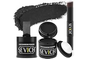 Sevich Hairline Powder 10g 2-Pack with Brush, Instantly Conceals Hair Loss & Thinning, 48H Waterproof Root Touch Up Powder, Natural Hair Shadow Toppers for Women & Men, 2 Box = 5 Boxes,Black