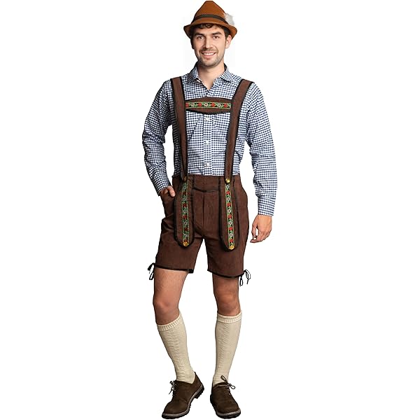 Halfword Geruit Herenoverhemd Lange Mouwen Katoen Overhemden Heren Ademend Casual Traditionele Oktoberfest Blauw M