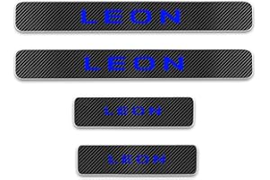 CWWHY 4pcs Umbral Puerta Fibra Carbono Coche Decoración estribos para SE-AT ​LEON 2010-2015, Bienvenidos Pedal Placa Desgaste antiarañazos Placas ProteccióN Embellecedores Accesorios