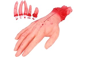 XINCHIUK Bloody Hand,Halloween Severed Hand Prop Severed Limbs Severed Arm Prop Haunted House Prop Dead Body Prop Parts Broken Arm Scary Hand Bloody Arm Severed Foot Severed Finger Horror Halloween Accessories