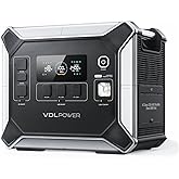 VDL Portable Power Station 2400 W, 2048 Wh Solar Generator LiFePO4 Battery with 3 x 230 V AC Socket 2400 W (4800 W Peak), UPS