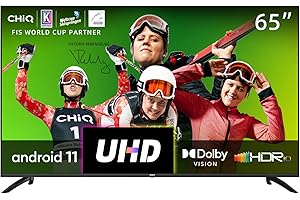 CHIQ 65 Zoll Fernseher,U65H7A,4K Smart TV,Android 11,WiFi,Bluetooth,Dolby Vision,Play Store, Google Assistant,Chromecast,Netflix,Triple Tuner(DVB-T2/T/S2/C), HDMI2.0