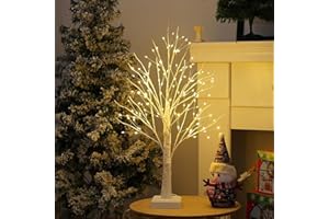 Diketone LED Bäume，Birke Lichterbaum mit 144 Warmweißer LEDs Licht,Lichterbaum Verstellbare Äste USB/Batteriebetrieben，LED Baum Innen Weihnachten Karneval Halloween Deko