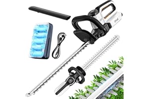 Litheli Tagliasiepi a Batteria 20V, Lunghezza Lama 56cm, 20mm Distanza tra i Denti, Con Batteria da 10000mAH, Tagliasiepi Elettrico