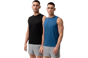 DANISH ENDURANCE Tank Top for Men, Gym Running, Dry Fit Mens Vest Tops, Athletic Sleeveless Tshirt, Activewear for Workout, 1 or 2 Pack