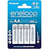 eneloop, AA/Mignon, Rechargeable Battery, Pack of 4, Capacity of 2000 mAh, Ready-to-Use Ni-MH Batteries, 2000 Recharge Cycles