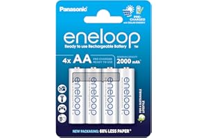 Panasonic eneloop | Ready-to-Use Ni-MH akumulatory, AA/Mignon, 4 sztuki w zestawie, większa pojemność min. 2000 mAh, 2100 cykli ładowania, w opakowaniu w bez tworzyw sztucznych
