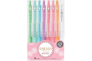 ZEBRA Sarasa Clip 0.5mm Ballpoint Pen, 8 Color Set (JJ15-8C-MK)
