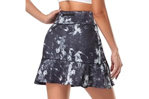 WOWENY Gonna Tennis con Pantaloncino Estiva Corta Gonna Sportiva Donna Corta Golf e Tasche Mini Skirt per Golf Yoga Tennis Elastica Traspirante